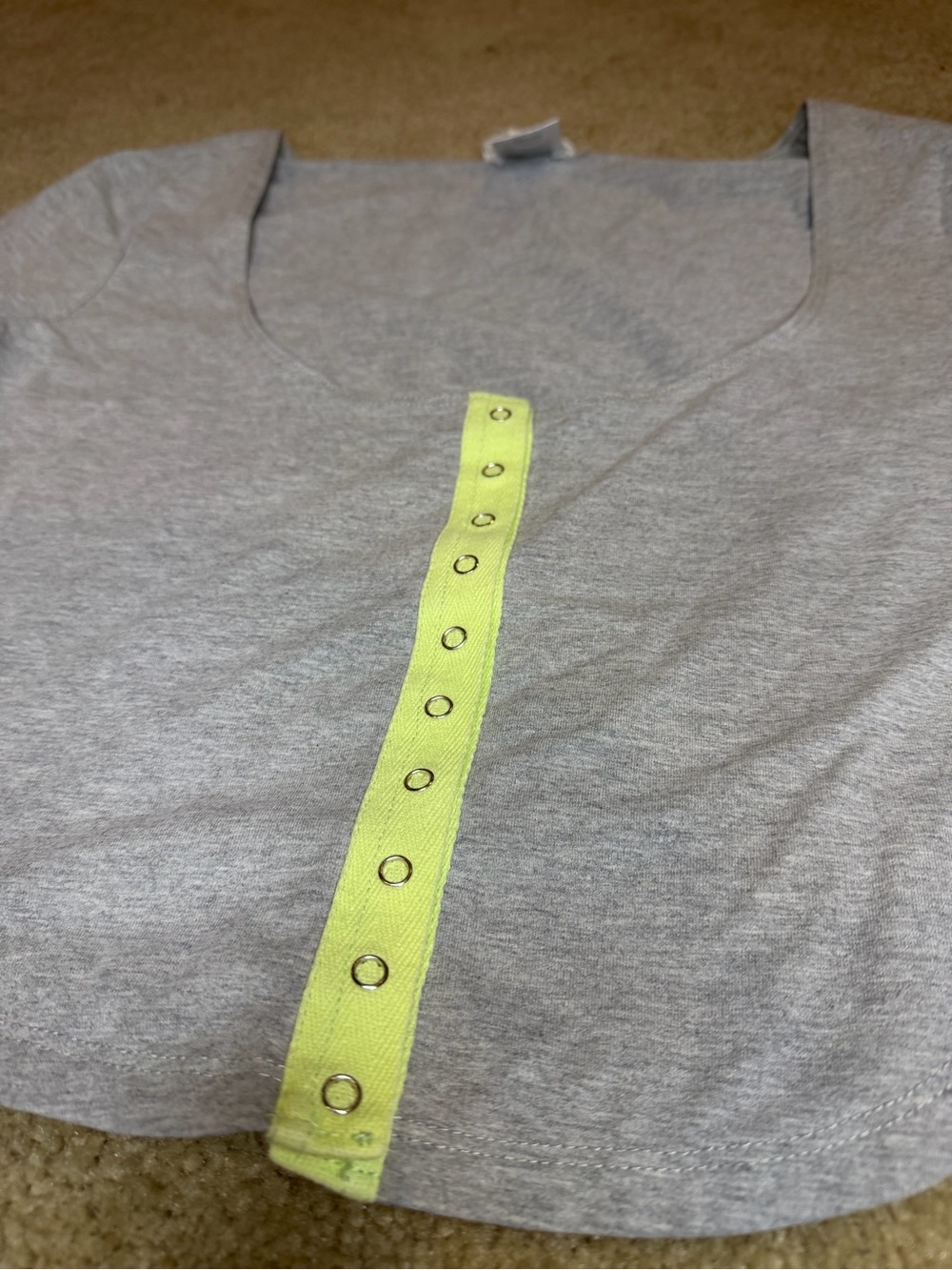 For Love & Lemons Gray Neon Snap Button Crop Top S - Picture 2 of 11